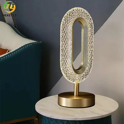 12cm 지도되는 현대 머리맡 램프 침실 Ovated 금 아크릴 금속