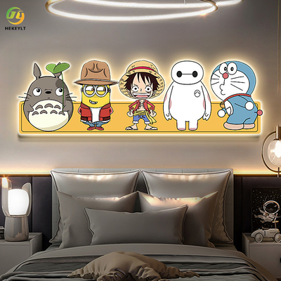 어린이방 침대 곁 침실을 위해 페인트를 칠하는 만화 캐릭터 장식 벽 램프