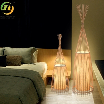 거실 침실 빛을 위한 핸즈크래프티드 대나무 위빙 지위 빛 스탠드 램프