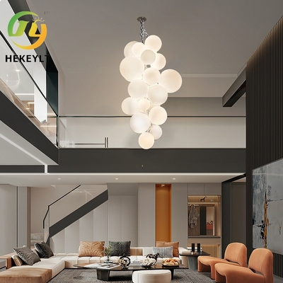 현대 단순한 글라스 포도 샹들리에 두 부분으로 된 빌라 호텔 호화 아르데코 매달리는 조명