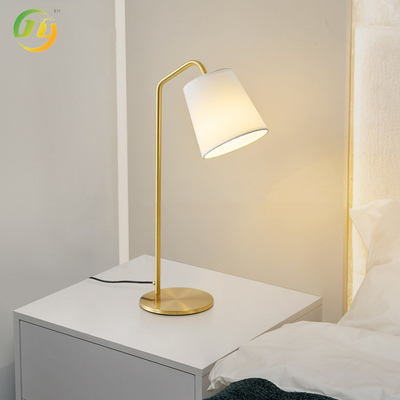 현대적인 시골 스타일 천형 침실 침대 옆 LED 테이블 램프 따뜻한 밝은 책상 연구 구리 테이블 램프