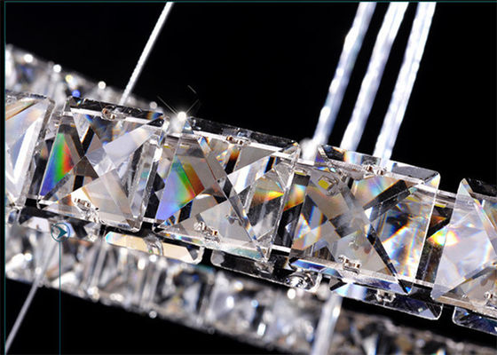 다이아몬드 결정 크롬 거울은 64W 스테인레스 강 현대 환형 광원을 완성합니다