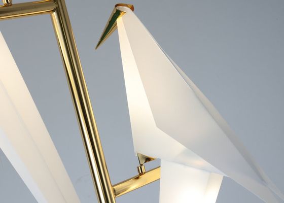 노브 스위치 노르딕 예술 유일한 종이 크레인 새는 금 머리맡 탁자 램프를 상승시켰습니다
