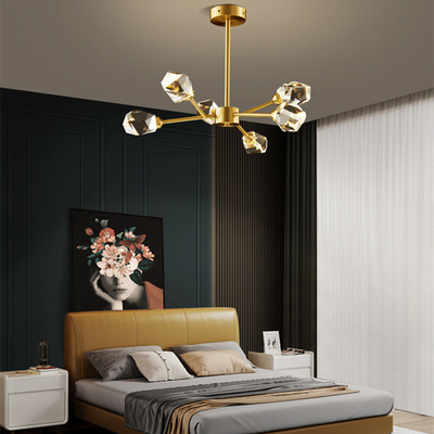 거실 침실 램프를 정찬을 대접하는 모든 구리 크리스털 샹들리에 현대 미니멀리즘 얼음 대구와 비슷한 식용어