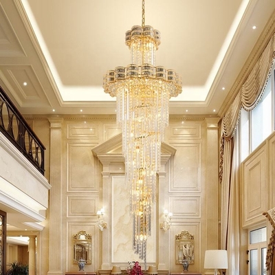 금 계단을 정찬을 대접하는 큰 주문 제작된 인증 장식 현대 크리스털 샹들리에