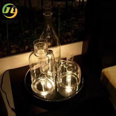 현대 노르딕 LED 테이블 램프 거실 바 창의적인 유리 병 장식 램프