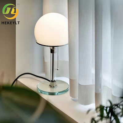 침실 호텔 노르딕 현대 단순 LED 테이블 램프 디자인 유리 금속 반구 테이블 램프