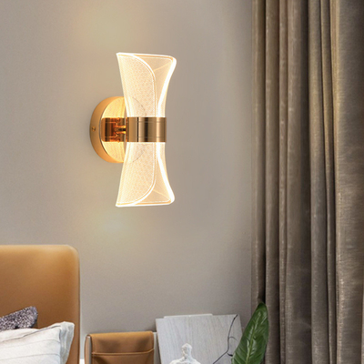 현대 LED 아크릴 금속 투명 스트리머 벽등 침실 복도 거실