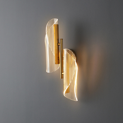 JYLIGHTING 현대 간단한 LED 스트리머 벽 빛 침실 통로에 대한 아크릴 금속 투명