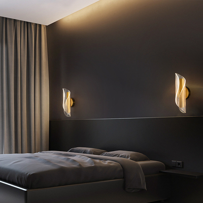 JYLIGHTING 현대 간단한 LED 스트리머 벽 빛 침실 통로에 대한 아크릴 금속 투명