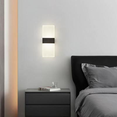 현대 단순 직사각형 LED 벽등 투명 침실 거실 레스토랑 호텔